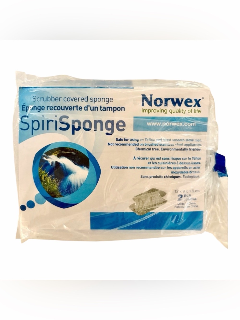 2-PK NORWEX SpiriSponge Home Cleaning Kitchen Bath Non-toxic No Chemicals NEW